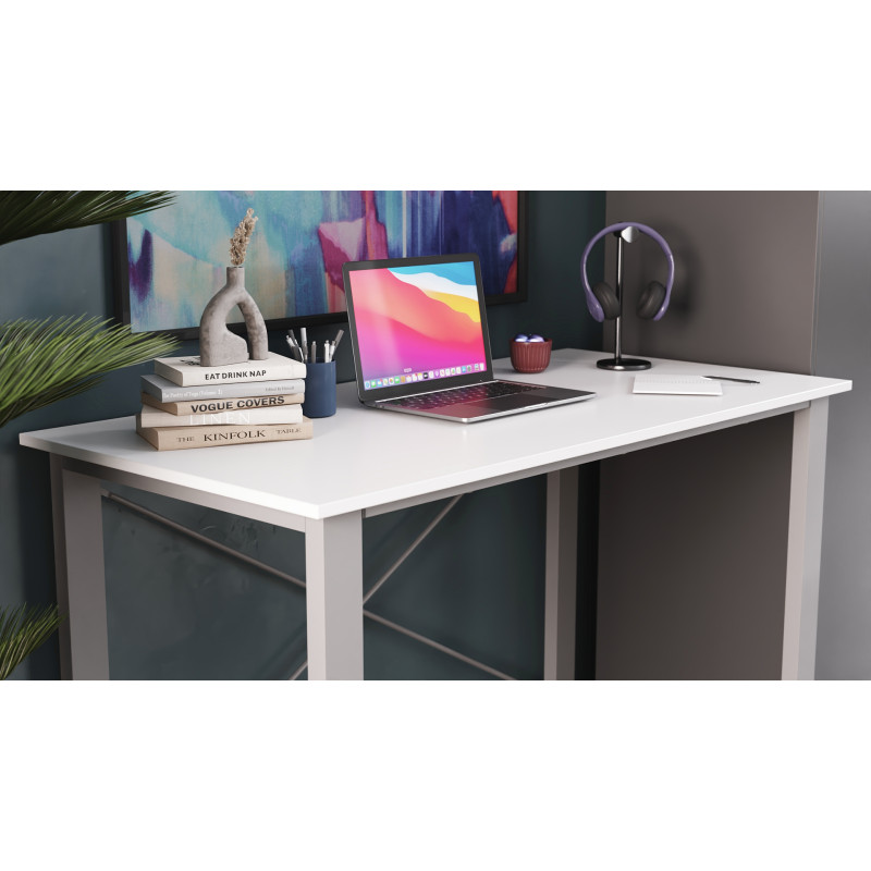 Письменный стол Ferrum-decor Драйв 750x1200x700 Серый металл ДСП Белое 16 мм (FRD-103178)