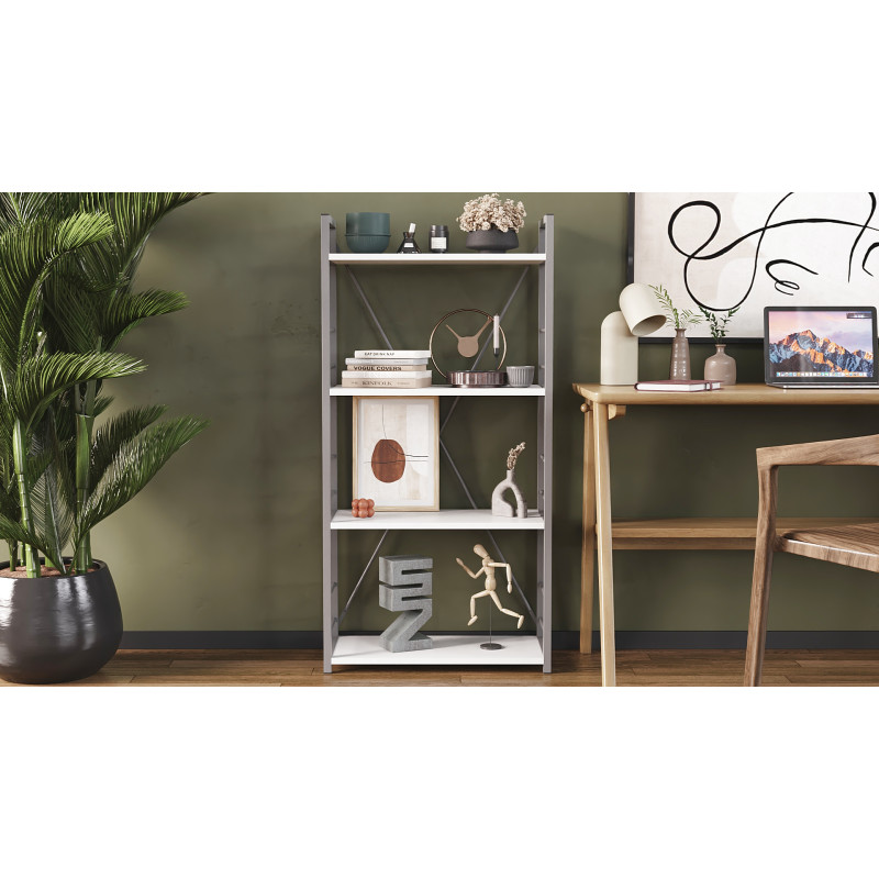 Етажерка 4/60 Ferrum-decor Серії Конект 120x60x28 сірий ДСП Біле 16мм (FRD-104248)