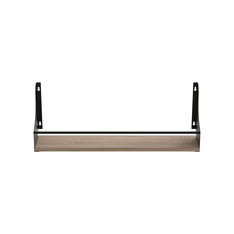 Полка настенная Ferrum-decor Изи 260x700x150 металл Черный ДСП Дуб Сан-Марино 16 мм (FRD-102948)