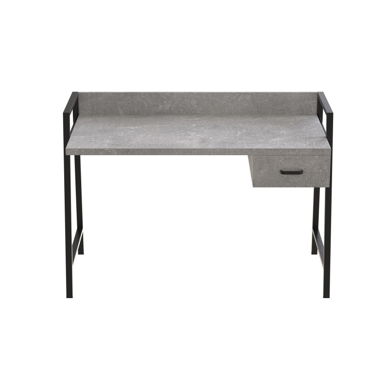 Письмовий стіл Ferrum-decor Комфорт 750x1000x600 Чорний метал ДСП Бетон 32 мм (FRD-103428)