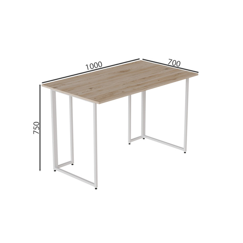 Комп'ютерний стіл Ferrum-decor Ханна 75x100x70 білий ДСП Дуб Сан-Марино 32мм (FRD-104028)