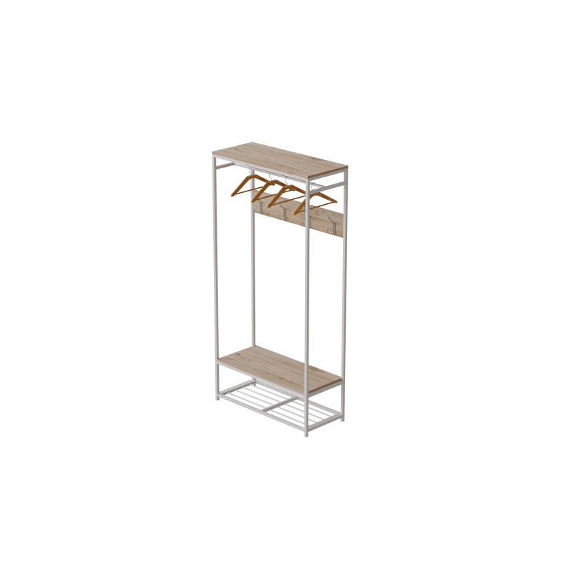 Вешалка напольная модульная Ferrum-decor Трелис 15 180x90x38 белый ДСП Дуб Сан-Марино 16мм (FRD-104368)