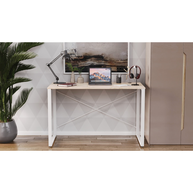 Письмовий стіл Ferrum-decor Серії Конект 75x120x60 білий ДСП Дуб Сан-Марино 16мм (FRD-104208)