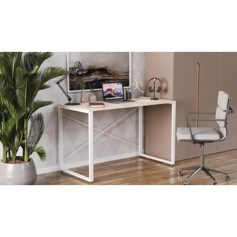 Письмовий стіл Ferrum-decor Серії Конект 75x120x60 білий ДСП Дуб Сан-Марино 16мм (FRD-104208)