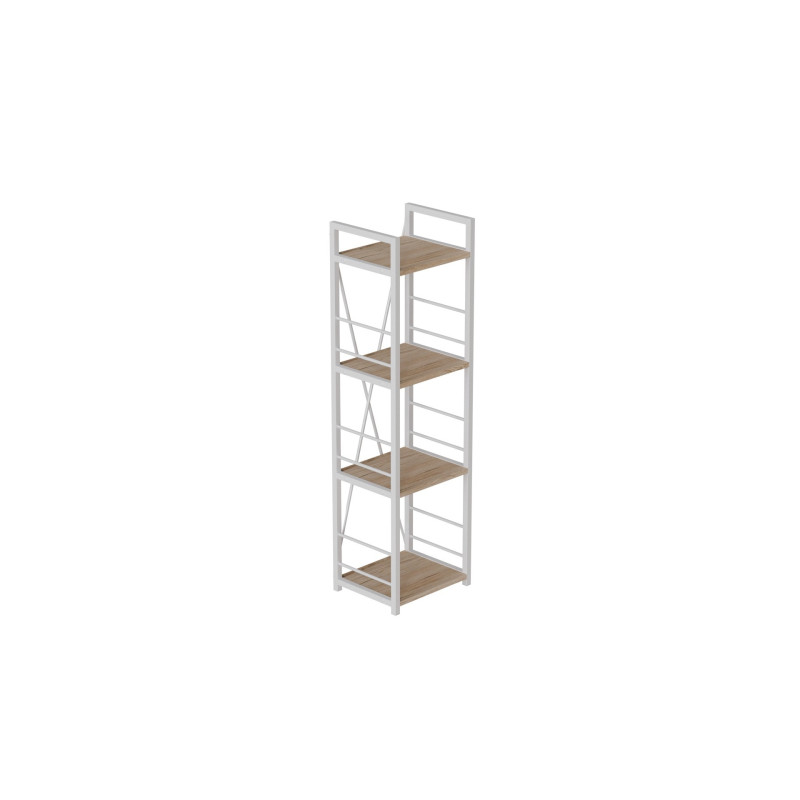 Етажерка 4/34 Ferrum-decor Серії Конект 120x34x28 білий ДСП Дуб Сан-Марино 16мм (FRD-104278)
