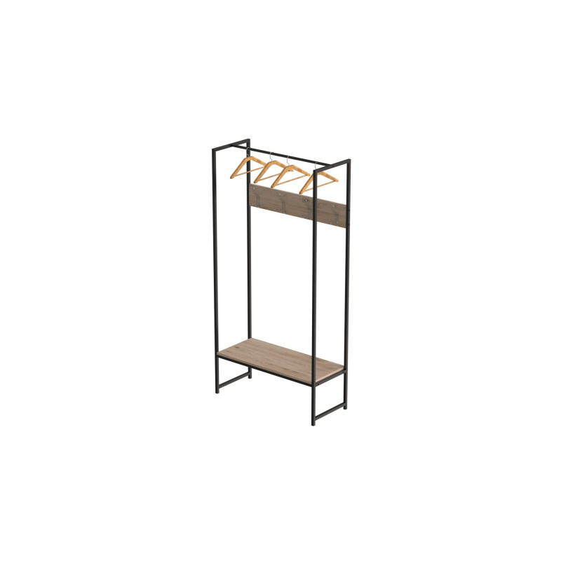 Вешалка напольная модульная Ferrum-decor Трелис 12 180x90x38 черный ДСП Дуб Сан-Марино 16мм (FRD-104308)