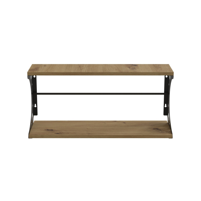Полка настенная Ferrum-decor Букин 330x600x240 металл Черный ДСП Дуб Артизан 16 мм (FRD-102868)