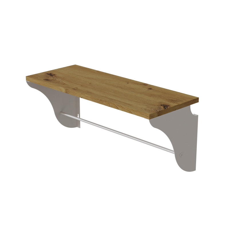Настінна полиця Ferrum-decor Комфі 260x500x240 метал Білий ДСП Дуб Артизан 16 мм (FRD-102728)