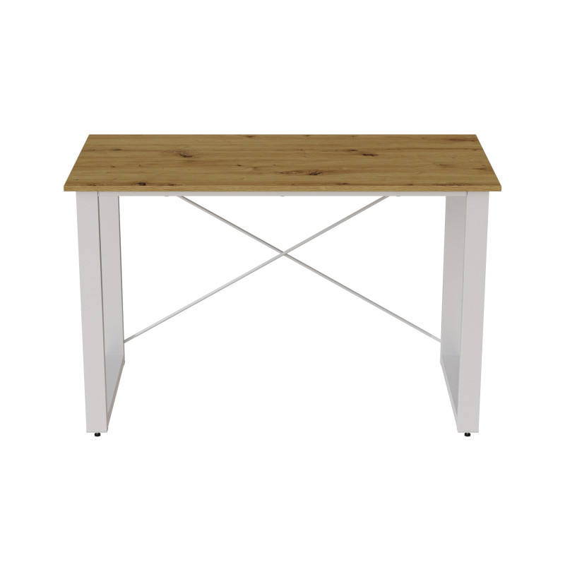 Письмовий стіл Ferrum-decor Драйв 750x1400x600 Білий метал ДСП Дуб Артизан 16 мм (FRD-103148)