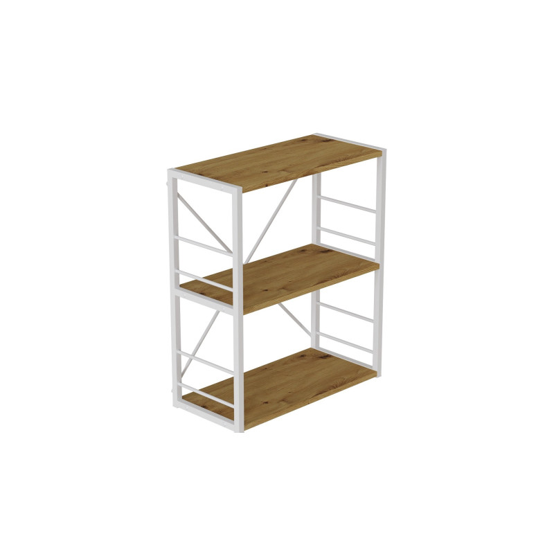 Етажерка 3/60 Ferrum-decor Серії Конект 73x60x28 сірий ДСП Дуб Артизан 16мм (FRD-104268)