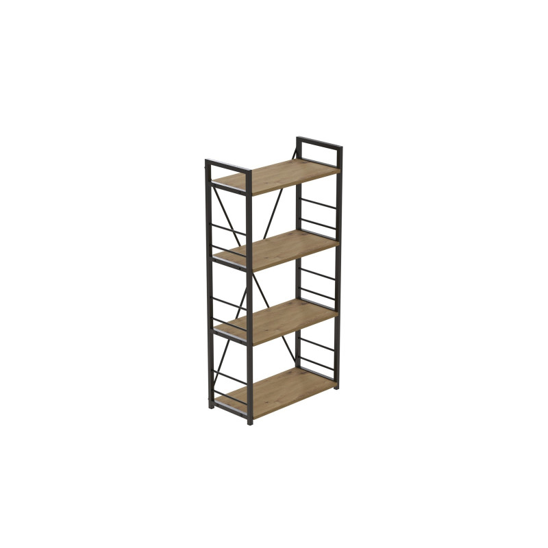 Етажерка 4/60 Ferrum-decor Серії Конект 120x60x28 чорний ДСП Дуб Артизан 16мм (FRD-104238)