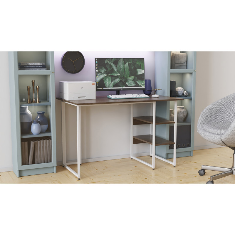 Письмовий стіл із ящиками Ferrum-decor Оскар 750x1400x600 метал Сірий ДСП Біле 16 мм (FRD-103248)