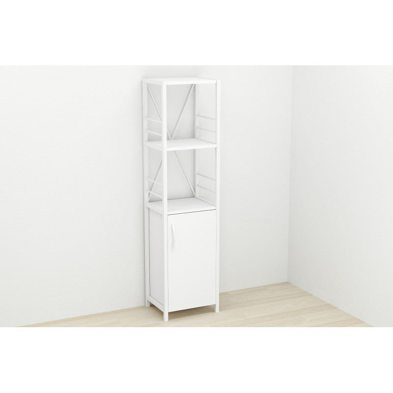 Этажерка 3/34 Ferrum-decor Серии Конект с тумбой 144x34x28 Белый ДСП Белое (FRD-104428)