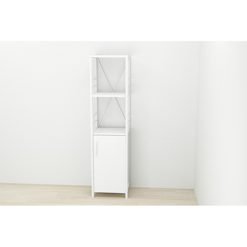 Этажерка 3/34 Ferrum-decor Серии Конект с тумбой 144x34x28 Белый ДСП Белое (FRD-104428)