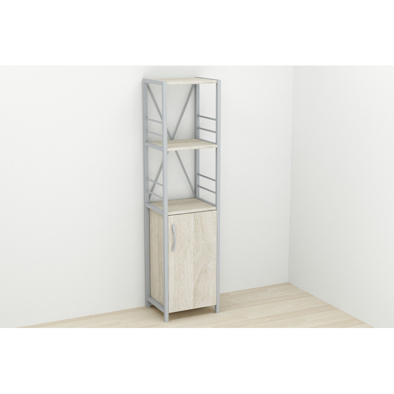 Етажерка 3/34 Ferrum-decor Серії Конект із тумбою 144x34x28 Сірий ДСП Сонома (FRD-104438)