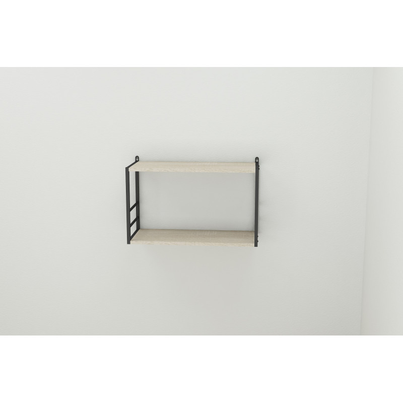Книжкова полиця універсальна Ferrum-decor Стім 1 38x63x26 чорний ДСП Дуб Сонома 16мм (FRD-104088)