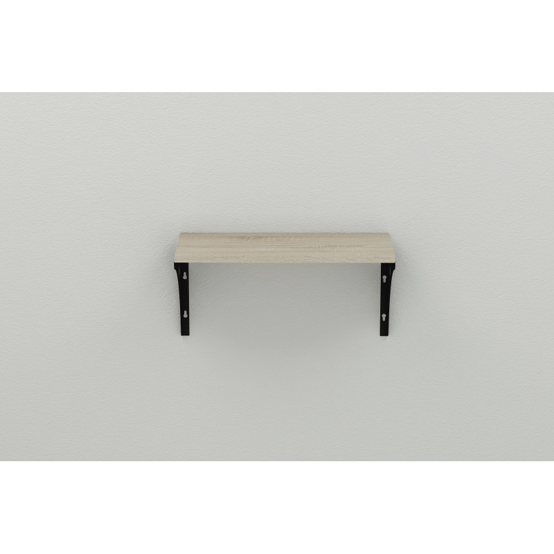 Полиця настінна Ferrum-decor Ханді 2 240x600x240 метал Чорний ДСП Сонома 16 мм (FRD-102578)