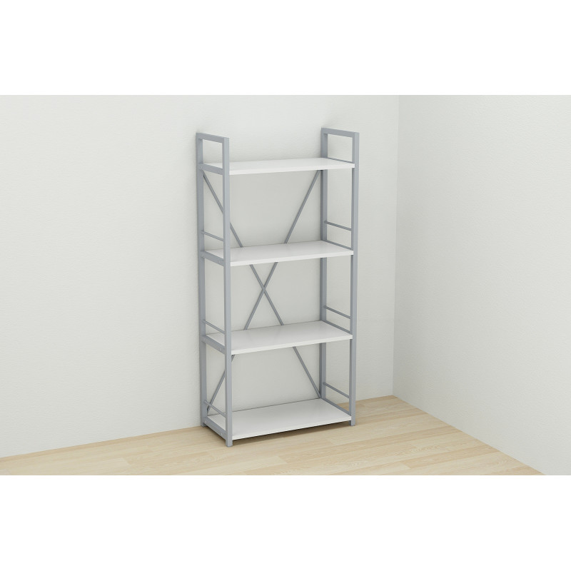 Етажерка 4/60 Ferrum-decor Серії Конект 120x60x28 сірий ДСП Біле 16мм (FRD-104248)