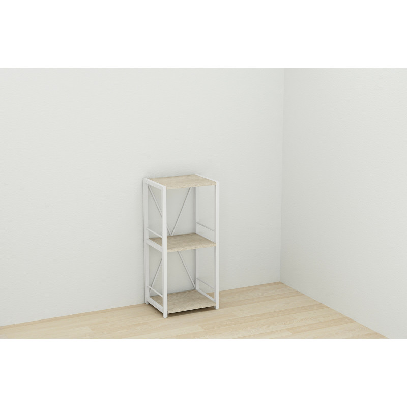 Етажерка 3/34 Ferrum-decor Серії Конект 73x34x28 білий ДСП Дуб Сонома 16мм (FRD-104298)