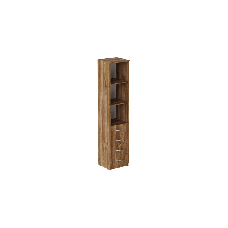 Пенал Анжело Ferrum-decor на 3 полиці з 4 шухлядами 1900x400x380 ДСП Дуб Таверна 16 мм (FRD-104928)