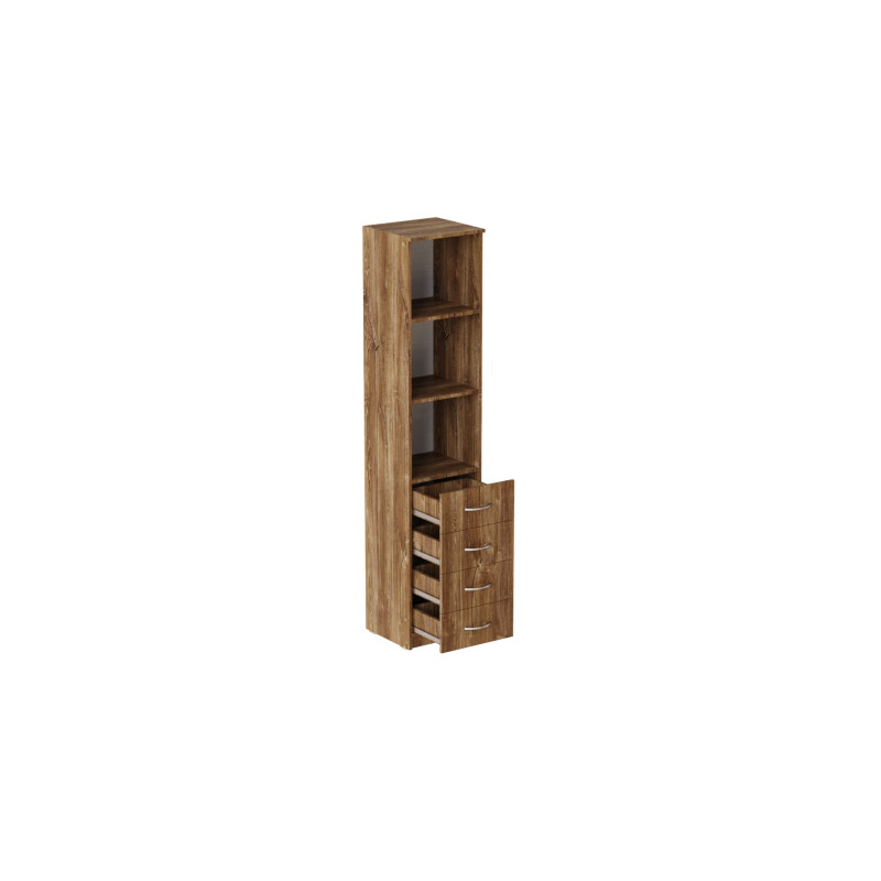 Пенал Анжело Ferrum-decor на 3 полиці з 4 шухлядами 1900x400x380 ДСП Дуб Таверна 16 мм (FRD-104928)