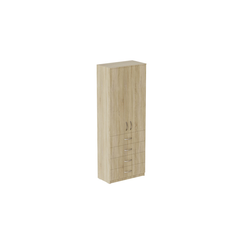 Шкаф Анжело Ferrum-decor на 3 полок с 2 дверями и 4 ящика 1900x700x380 ДСП Дуб Сонома 16 мм (FRD-105028)