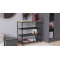 Полиця для взуття Слайм 3 Ferrum-decor 635x630x260 Чорний метал ДСП Дуб Сонома 16 мм (FRD-105158)