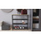 Полиця для взуття Слайм 3 Ferrum-decor 635x630x260 Чорний метал ДСП Дуб Сонома 16 мм (FRD-105158)