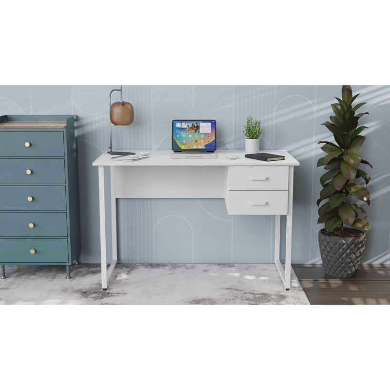 Письмовий стіл Ferrum-decor Дакота 75x120x60 білий ДСП Біле 16мм (FRD-102088)