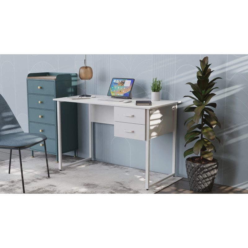 Письмовий стіл Ferrum-decor Дакота 75x120x60 білий ДСП Біле 16мм (FRD-102088)