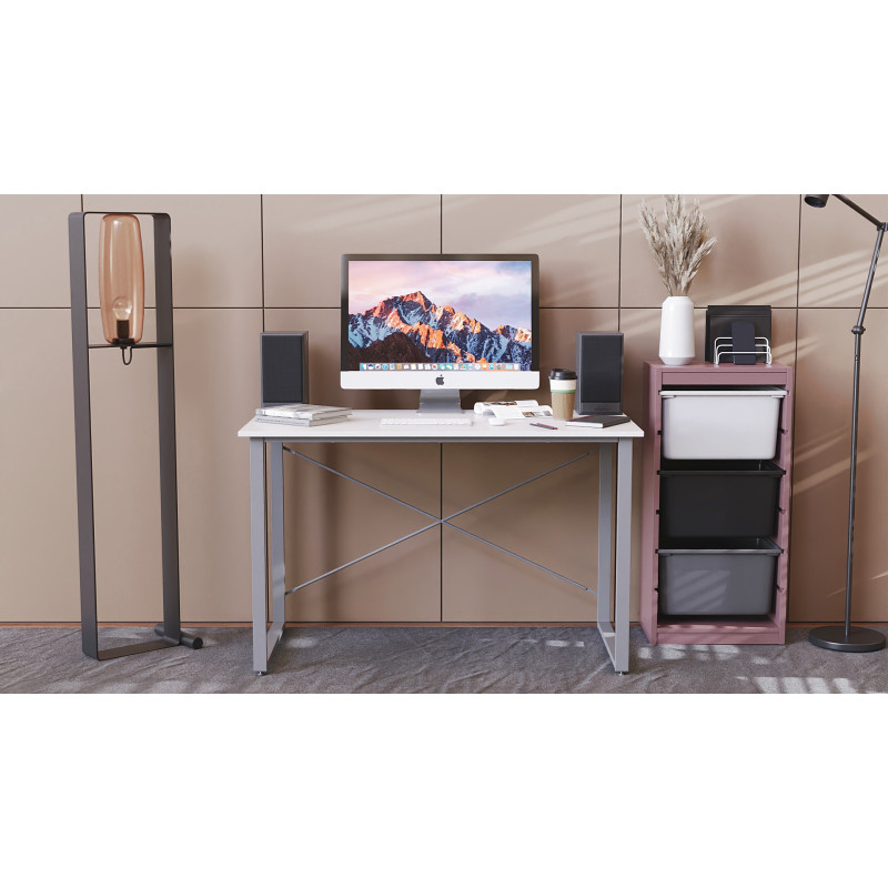 Письмовий стіл Ferrum-decor Дейв 75x100x60 сірий ДСП Біле 16мм (FRD-102358)