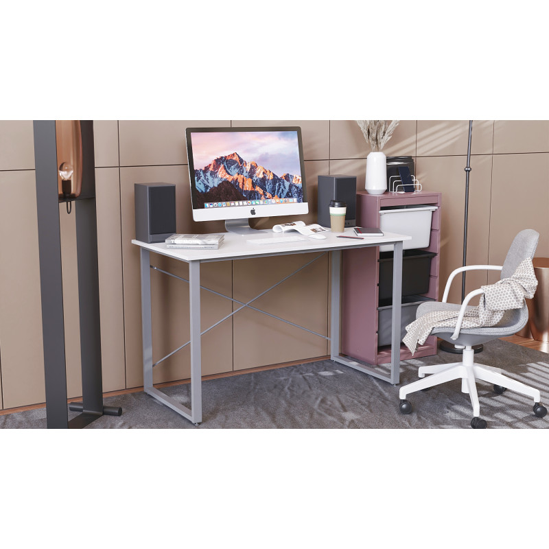 Письмовий стіл Ferrum-decor Дейв 75x100x60 сірий ДСП Біле 16мм (FRD-102358)
