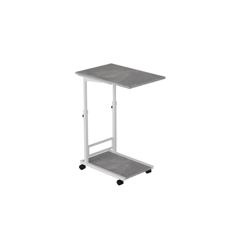 Стол приставной Ferrum-decor Френу 62x40x60 металл Белый ДСП Бетон 16мм (FRD-102518)