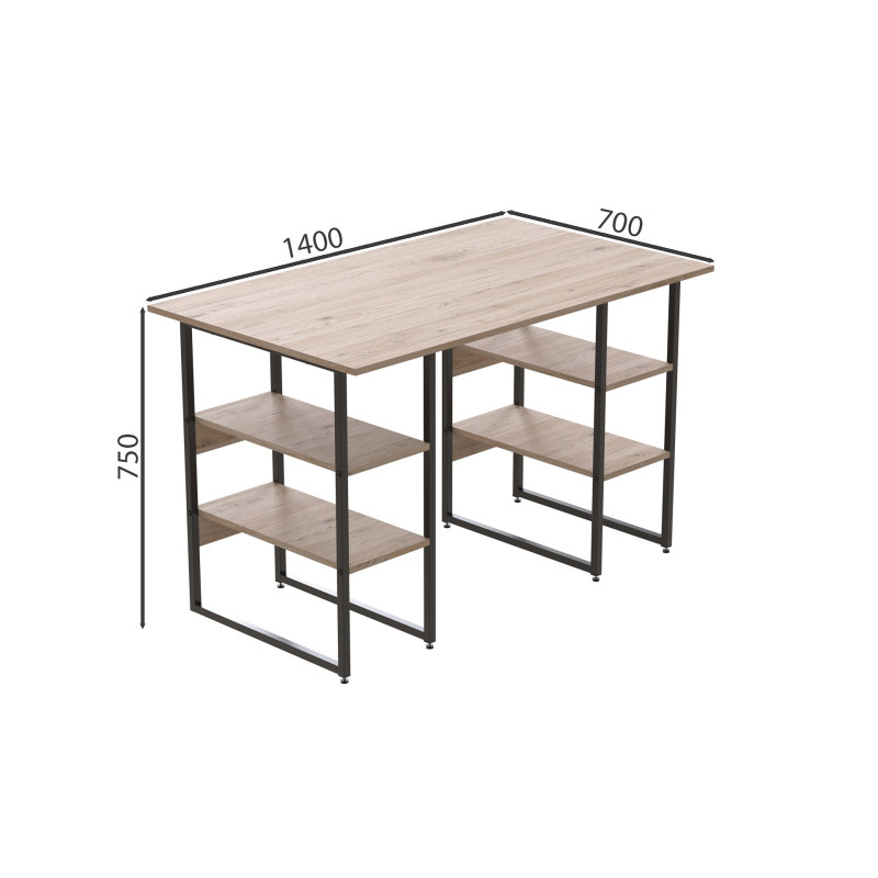 Компьютерный стол Ferrum-decor Карэн 75x140x70 черный ДСП Дуб Сан-Марино 32мм (FRD-102078)