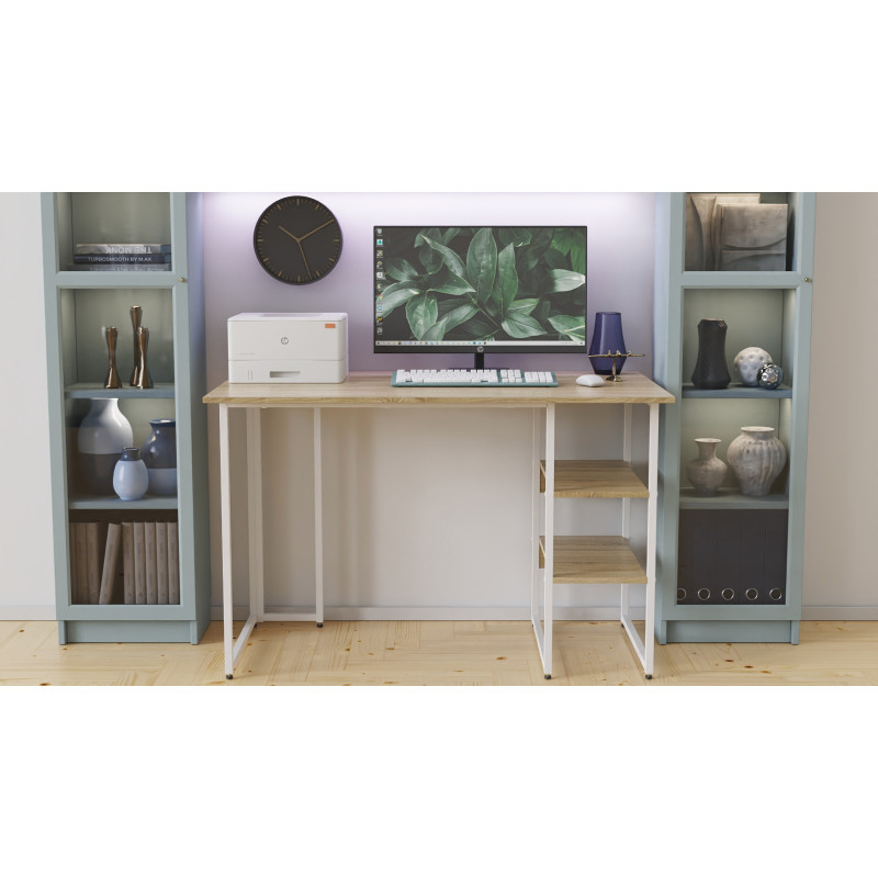 Письменный стол Ferrum-decor Кевин 75x120x70 белый ДСП Дуб Сонома 16мм (FRD-101278)