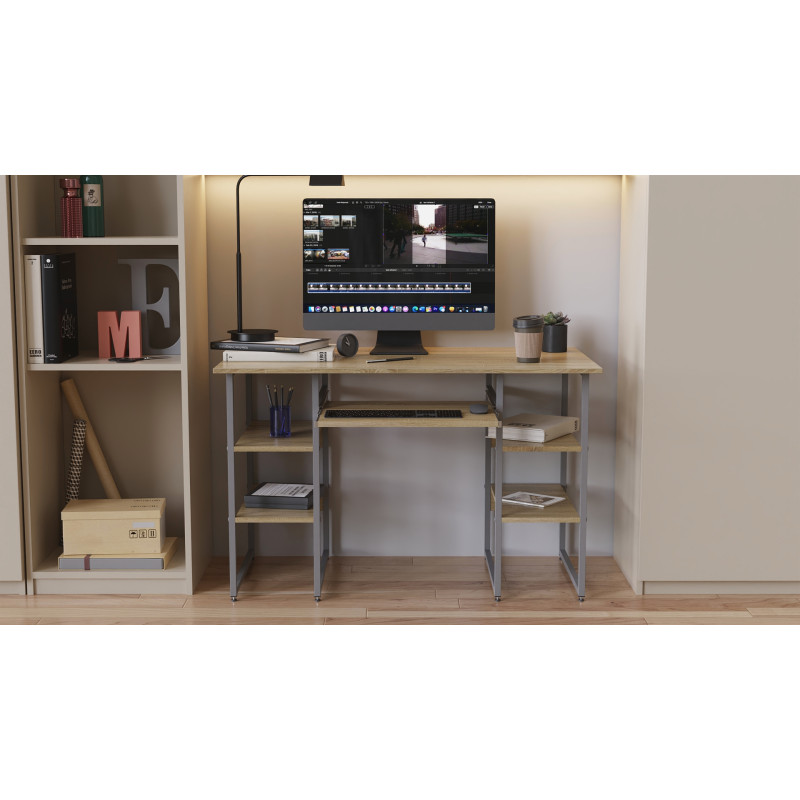 Письменный стол Ferrum-decor Тим 75x120x70 серый ДСП Дуб Сонома 16мм (FRD-101888)