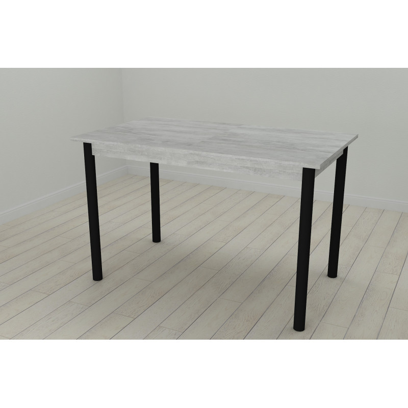 Стол кухонный Ferrum-decor Бенита 75x120x60 Черный ДСП Бетон 16мм (FRD-105566)