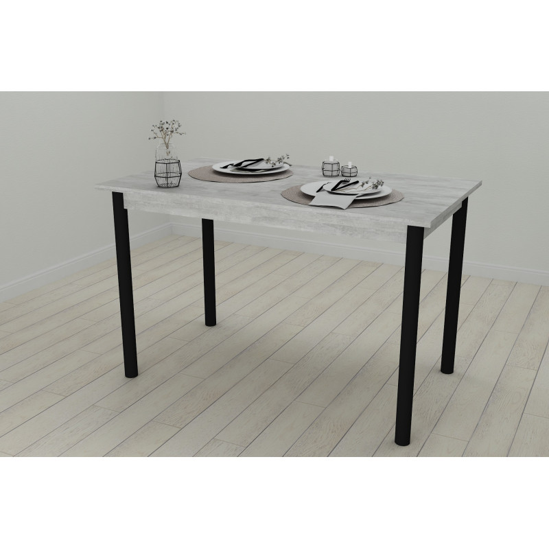 Стол кухонный Ferrum-decor Бенита 75x120x60 Черный ДСП Бетон 16мм (FRD-105566)