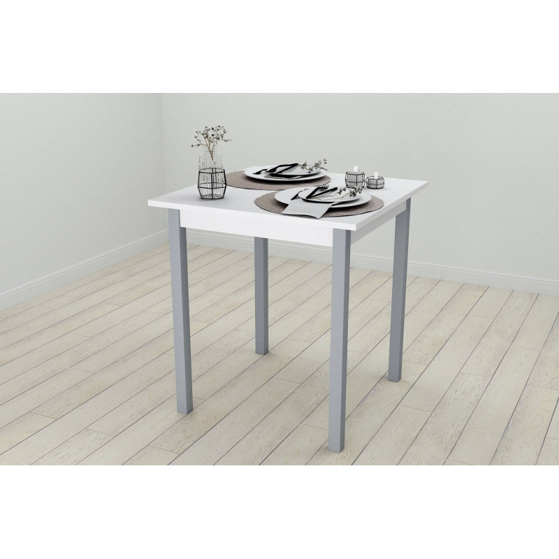 Стіл кухонний Ferrum-decor Дієго 75x70x70 Сірий ДСП Біле 16мм (FRD-106296)