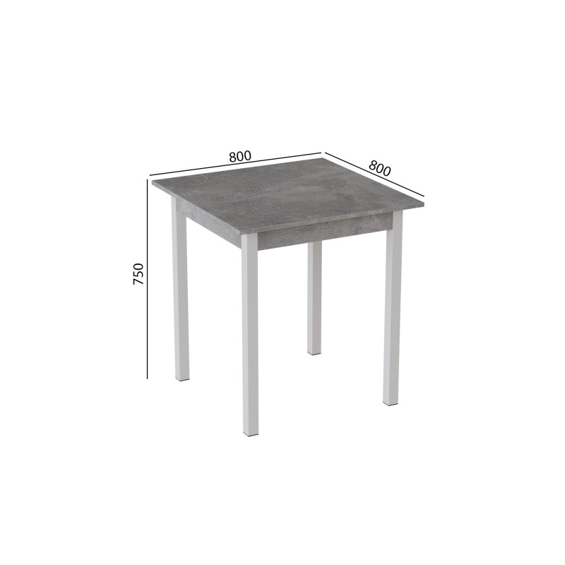 Стол кухонный Ferrum-decor Диего 75x80x80 Белый ДСП Бетон 16мм (FRD-105576)