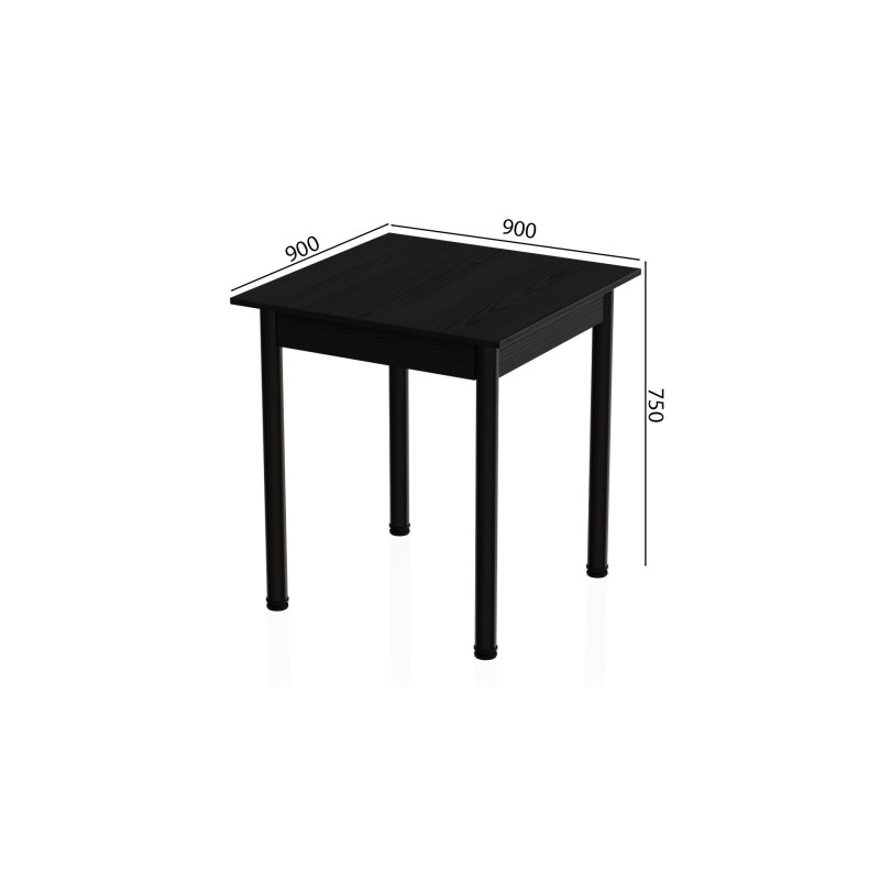 Стол кухонный Ferrum-decor Агата 75x90x90 Черный ДСП Сосна Кембра 16мм (FRD-105686)