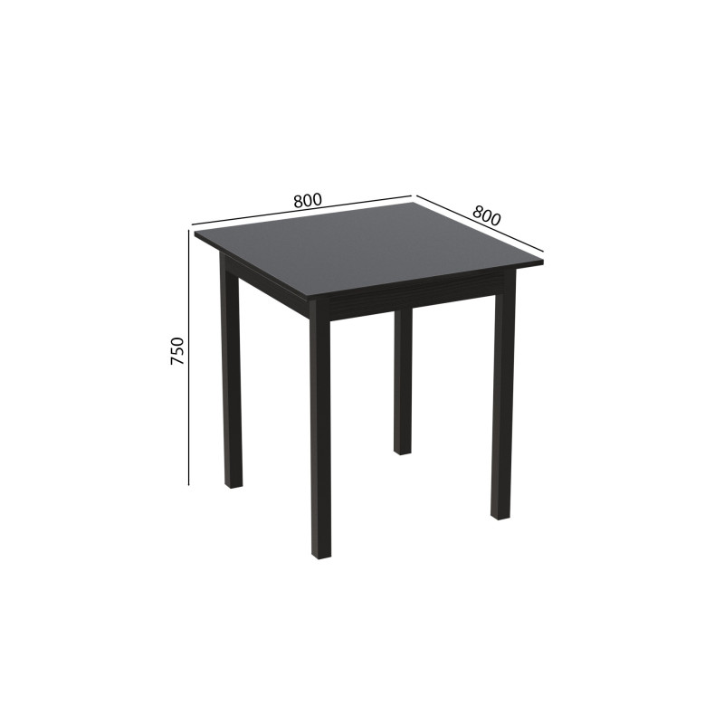 Стіл кухонний Ferrum-decor Дієго 75x80x80 Чорний ДСП Сосна Кембра 16мм (FRD-105716)