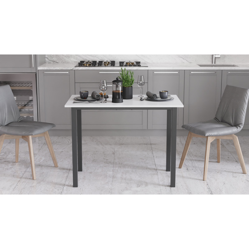 Стіл універсальний Knap Ferrum-decor 750x1200x600 Чорний метал ДСП Білий 16 мм (FRD-106346)