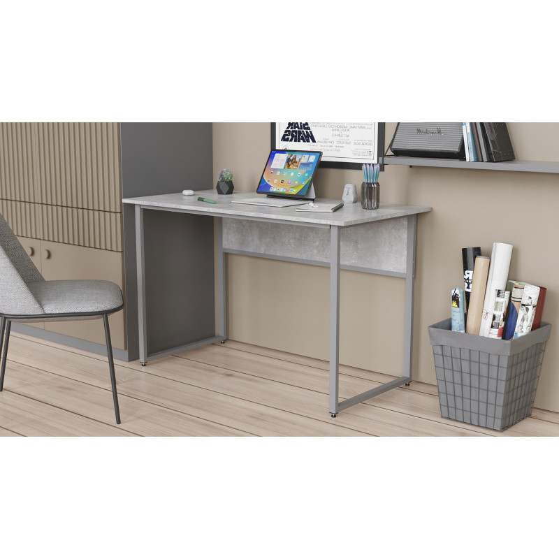 Стіл письмовий Коді Ferrum-decor 75x140x60 Сірий метал ДСП Бетон 32 мм (FRD-106596)