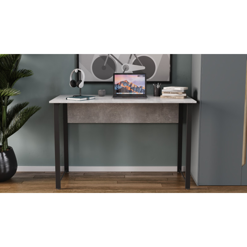Стіл письмовий Курт Ferrum-decor 75x100x70 Чорний метал ДСП Бетон 32 мм (FRD-106636)