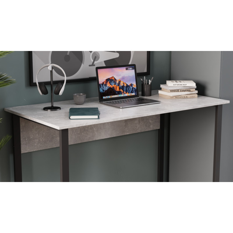 Стіл письмовий Курт Ferrum-decor 75x100x70 Чорний метал ДСП Бетон 32 мм (FRD-106636)