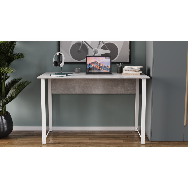 Стіл письмовий Курт Ferrum-decor 75x100x60 Білий метал ДСП Бетон 16 мм (FRD-106616)