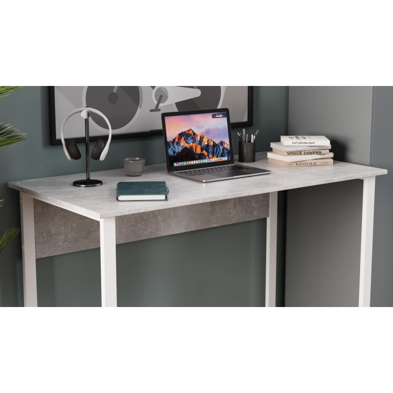 Стіл письмовий Курт Ferrum-decor 75x100x60 Білий метал ДСП Бетон 16 мм (FRD-106616)