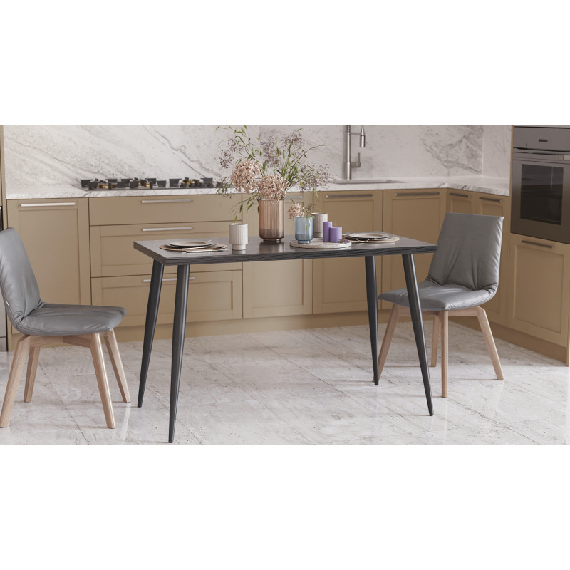 Стол кухонный Марсель 50 Ferrum-decor 75x120x60 Черный металл ДСП Сосна Кембра 32 мм (FRD-106696)