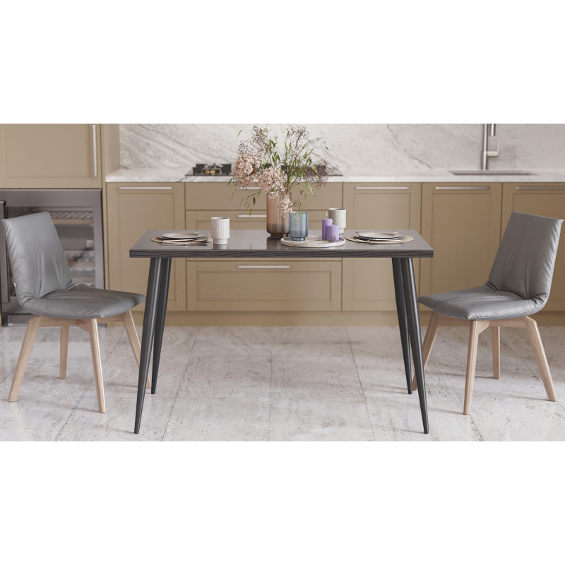 Стол кухонный Марсель 50 Ferrum-decor 75x120x60 Черный металл ДСП Сосна Кембра 32 мм (FRD-106696)